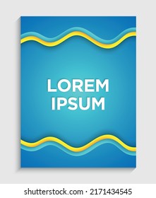 Modern abstract illustration. Blue and yellow background. Summer bright template. 