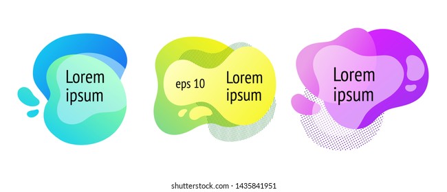 Modern abstract illustration with colorful fluid background. Gradient futuristic shapes. Wavy geometric template.