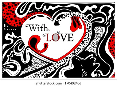 Modern abstract illustration with heart. Vector.