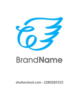 Diseño del logotipo de ilustraciones modernas y abstractas de la ala inicial de la cinta G. El logotipo puede utilizarse para cualquier empresa.