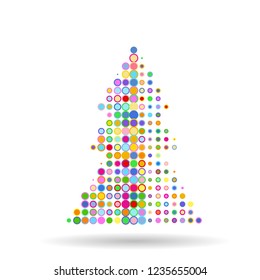Modern abstract image of a Christmas tree