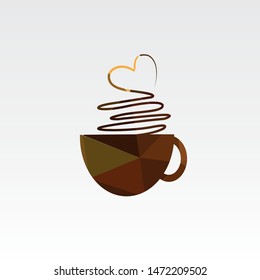 modern abstract image of coffee cup with triangle
