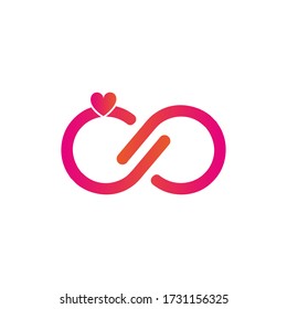 Modern Abstract Infinity Marriage Ring Icon Illustration