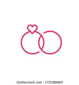 Modern Abstract Infinity Marriage Ring Icon Illustration