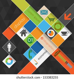 Modern  abstract info graphic vector  template with place for your content.	