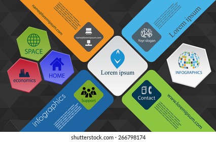 Modern  abstract info graphic vector template for Your design.