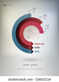 Modern, abstract infographics elements in a circle on light background. Vector illustration/eps10.