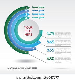 Modern, abstract infographics elements in a circle