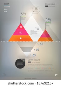 Modern, abstract infographics elements. Multi-coloured conceptual arrows. Vector illustration/eps10.