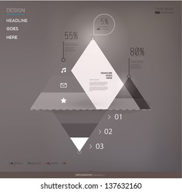 Modern, abstract infographics elements on dark backgraound. ?onceptual arrows. Vector illustration/eps10.