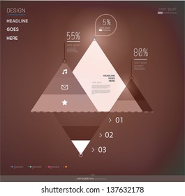 Modern, abstract infographics elements on dark backgraound. ?onceptual arrows. Vector illustration/eps10.