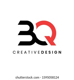 Modern abstract initial BQ logo design vector template with black red color illustration