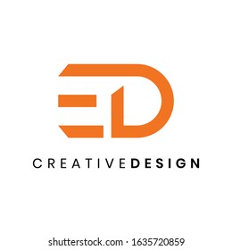 Modern abstract initial ED logo design vector