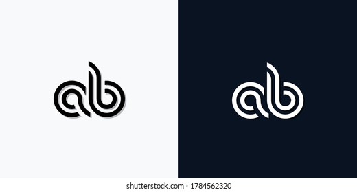 Modern Abstract Initial letter AB logo. This icon incorporate with two abstract typeface in the creative way.It will be suitable for which company or brand name start those initial.