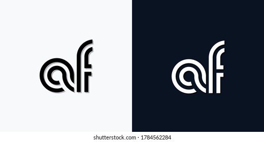 Modern Abstract Initial letter AF logo. This icon incorporate with two abstract typeface in the creative way.It will be suitable for which company or brand name start those initial.