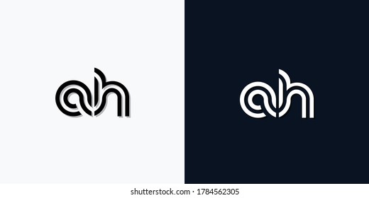 Modern Abstract Initial letter AH logo. This icon incorporate with two abstract typeface in the creative way.It will be suitable for which company or brand name start those initial.