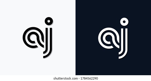 Modern Abstract Initial letter AJ logo. This icon incorporate with two abstract typeface in the creative way.It will be suitable for which company or brand name start those initial.