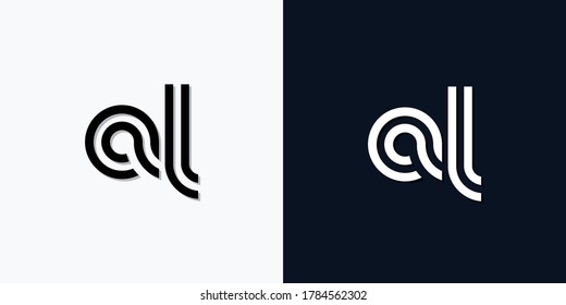 Modern Abstract Initial letter AL logo. This icon incorporate with two abstract typeface in the creative way.It will be suitable for which company or brand name start those initial.