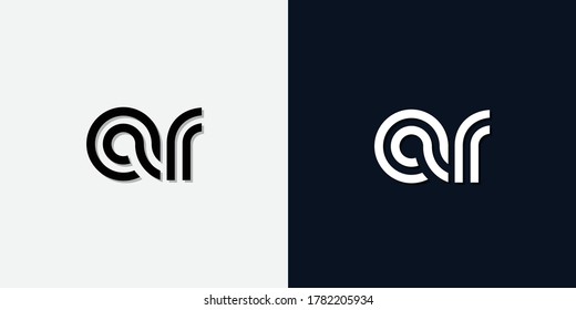 Resumen moderno Letra inicial logotipo AR. Este icono incorpora dos tipos de letra abstractos de forma creativa.Será adecuado para qué empresa o marca inician esos iniciales.
