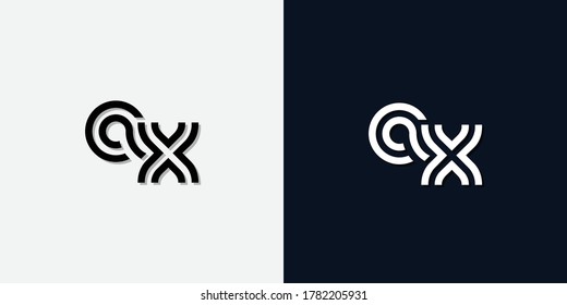 Modern Abstract Initial letter AX logo. This icon incorporate with two abstract typeface in the creative way.It will be suitable for which company or brand name start those initial.