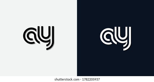 Modern Abstract Initial letter AY logo. This icon incorporate with two abstract typeface in the creative way.It will be suitable for which company or brand name start those initial.