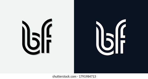 Modern Abstract Initial letter BF logo. This icon incorporate with two abstract typeface in the creative way.It will be suitable for which company or brand name start those initial.