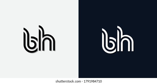 Modern Abstract Initial letter BH logo. This icon incorporate with two abstract typeface in the creative way.It will be suitable for which company or brand name start those initial.