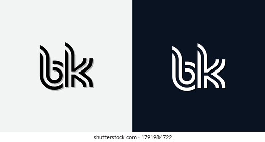 Modern Abstract Initial letter BK logo. This icon incorporate with two abstract typeface in the creative way.It will be suitable for which company or brand name start those initial.