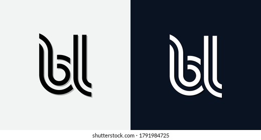Modern Abstract Initial letter BL logo. This icon incorporate with two abstract typeface in the creative way.It will be suitable for which company or brand name start those initial.