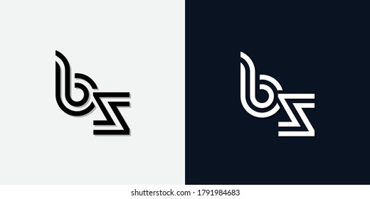 Modern Abstract Initial letter BS logo. This icon incorporate with two abstract typeface in the creative way.It will be suitable for which company or brand name start those initial.