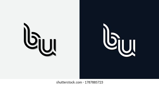 Resumen moderno Letra inicial logotipo BU. Este icono incorpora dos tipos de letra abstractos de forma creativa.Será adecuado para qué empresa o marca inician esos iniciales.