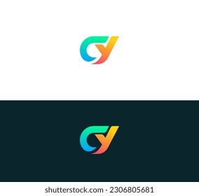 Modern Abstract Initial letter CY, YC logo.