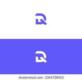 Modern Abstract Initial letter DQ, QD logo.