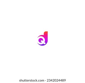 Modern Abstract Initial letter DQ, QD logo.