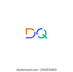 Modern Abstract Initial letter DQ, QD logo.
