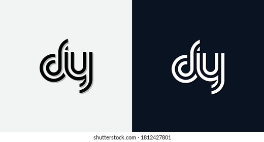 Modern Abstract Initial letter DY logo. This icon incorporate with two abstract typeface in the creative way.It will be suitable for which company or brand name start those initial.