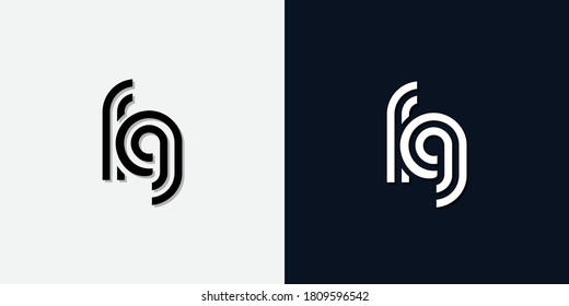 Modern Abstract Initial letter FG logo. This icon incorporate with two abstract typeface in the creative way.It will be suitable for which company or brand name start those initial.