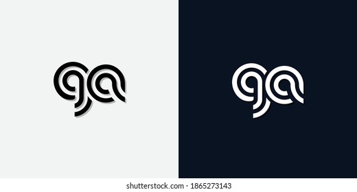 Modern Abstract Initial letter GA logo. This icon incorporate with two abstract typeface in the creative way.It will be suitable for which company or brand name start those initial.