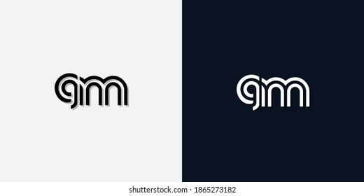 Resumen moderno Letra inicial logotipo GM. Este icono incorpora dos tipos de letra abstractos de forma creativa.Será adecuado para qué empresa o marca inician esos iniciales.