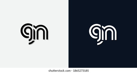 Modern Abstract Initial letter GN logo. This icon incorporate with two abstract typeface in the creative way.It will be suitable for which company or brand name start those initial.
