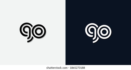 Modern Abstract Initial letter GO logo. This icon incorporate with two abstract typeface in the creative way.It will be suitable for which company or brand name start those initial.