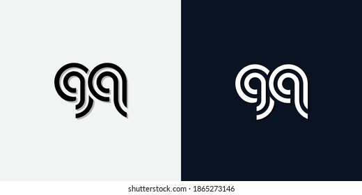 Modern Abstract Initial letter GQ logo. This icon incorporate with two abstract typeface in the creative way.It will be suitable for which company or brand name start those initial.