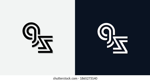 Modern Abstract Initial letter GS logo. This icon incorporate with two abstract typeface in the creative way.It will be suitable for which company or brand name start those initial.