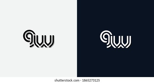 Modern Abstract Initial letter GW logo. This icon incorporate with two abstract typeface in the creative way.It will be suitable for which company or brand name start those initial.