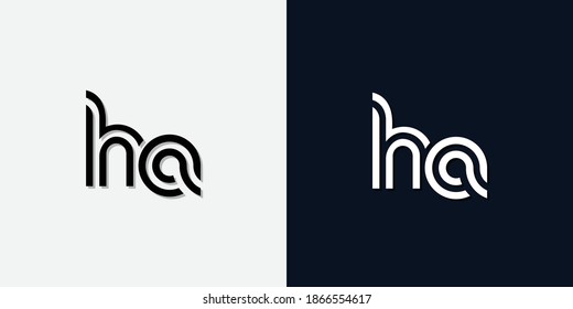 Resumen moderno Letra inicial logotipo HA. Este icono incorpora dos tipos de letra abstractos de forma creativa.Será adecuado para qué empresa o marca inician esos iniciales.