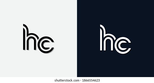 Modern Abstract Initial letter HC logo. This icon incorporate with two abstract typeface in the creative way.It will be suitable for which company or brand name start those initial.