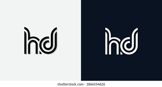 Modern Abstract Initial letter HD logo. This icon incorporate with two abstract typeface in the creative way.It will be suitable for which company or brand name start those initial.