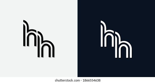 Resumen moderno Letra inicial logotipo de HH. Este icono incorpora dos tipos de letra abstractos de forma creativa.Será adecuado para qué empresa o marca inician esos iniciales.