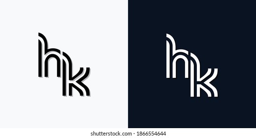 Modern Abstract Initial letter HK logo. This icon incorporate with two abstract typeface in the creative way.It will be suitable for which company or brand name start those initial.