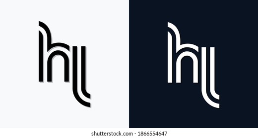 Modern Abstract Initial letter HL logo. This icon incorporate with two abstract typeface in the creative way.It will be suitable for which company or brand name start those initial.